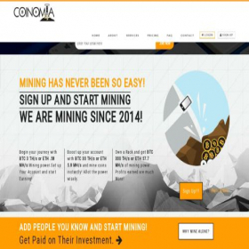 Скриншот главной страницы сайта coinomia.com
